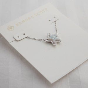 COPY - Kendra Scott Jae Star Silver Necklace in Iridescent Drusy (Brand New + D…